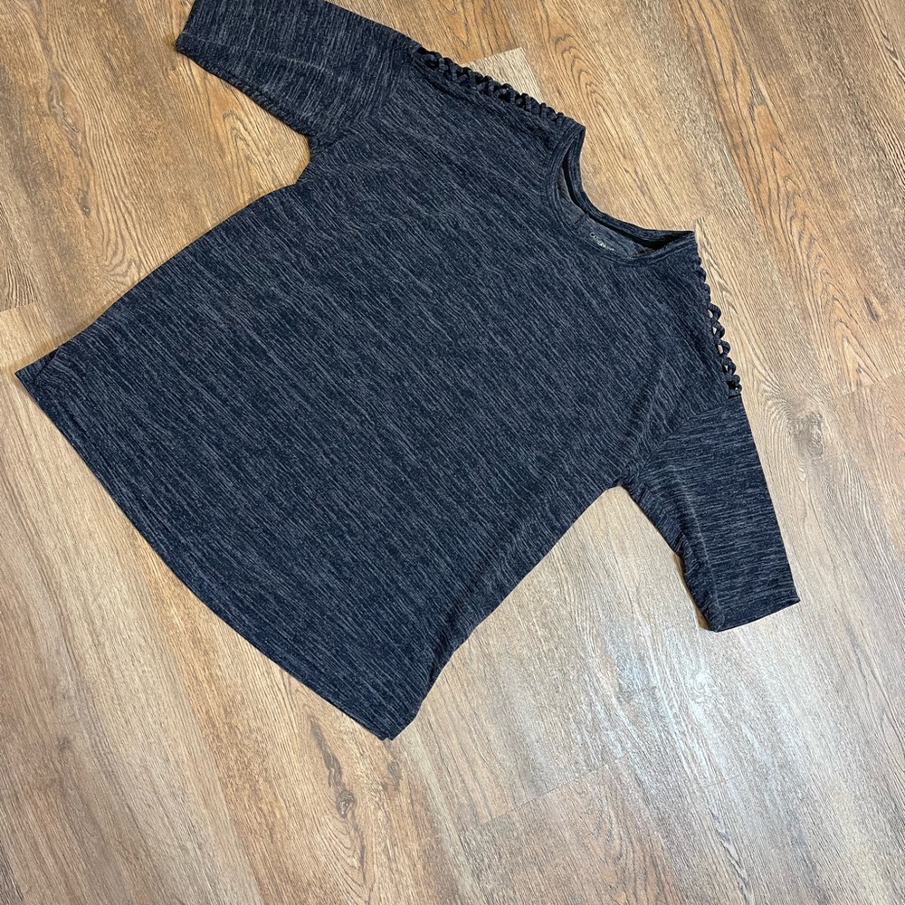 Catherines Navy Boxy 3/4 Sleeve T-Shirt